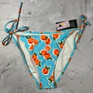 NEW Wild Fable Side Tie High Leg Cheeky Bikini Bottom Size M Orange Print TARGET